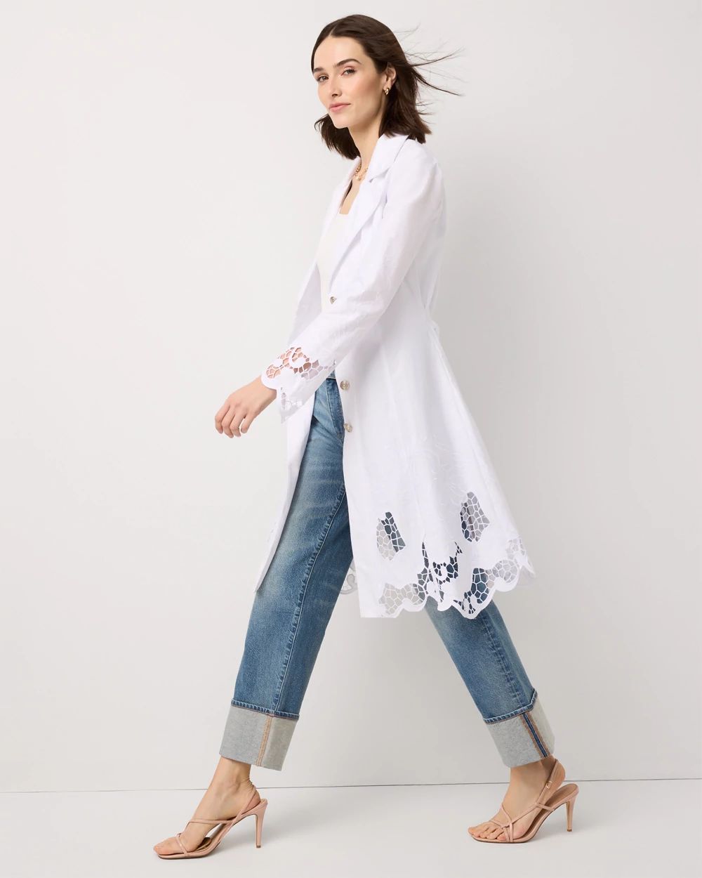 Embroidered Cutwork Trench Coat | White House Black Market